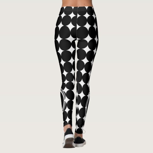 Black Polka Dot Monogram Leggings (Achterkant)