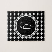 Black Polka Dot Monogram Legpuzzel (Horizontaal)