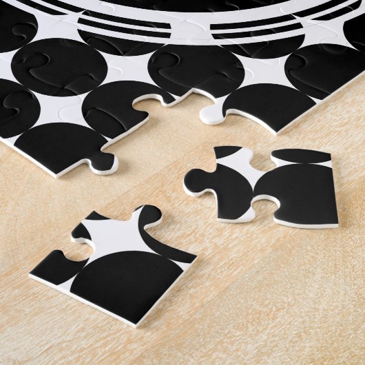 Black Polka Dot Monogram Legpuzzel (Zijkant)