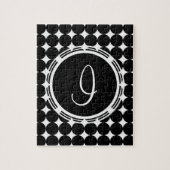 Black Polka Dot Monogram Legpuzzel (Verticaal)