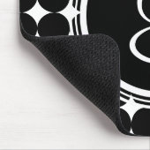 Black Polka Dot Monogram Muismat (Hoek)