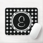 Black Polka Dot Monogram Muismat (Met muis)