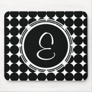 Black Polka Dot Monogram Muismat