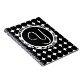 Black Polka Dot Monogram Notitieboek (Rechterzijde)
