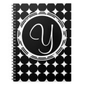 Black Polka Dot Monogram Notitieboek (Voorkant)