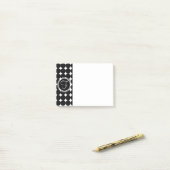 Black Polka Dot Monogram Post-it® Notes (Op bureau)