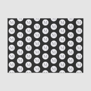 Black Polka Dot Monogram Tissuepapier