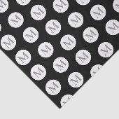 Black Polka Dot Monogram Tissuepapier (Detail)