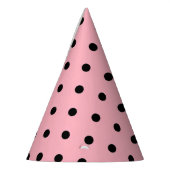 Black Polka Dot op Pink Party Pet Feesthoedjes (Links)
