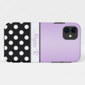 Black Polka Dot Paarse iPhone 5 Hoesje (Achterkant (horizontaal))