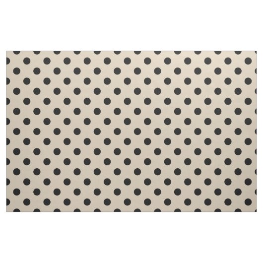 Black Polka Dot Pattern - Tan Stof (Yard (91,4 cm))