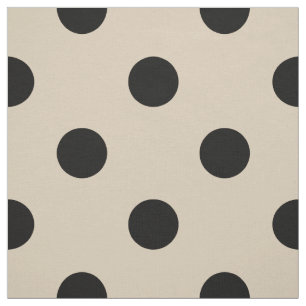 Black Polka Dot Pattern - Tan Stof