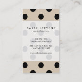 Black Polka Dot Pattern - Tan Visitekaartje (Achterkant)