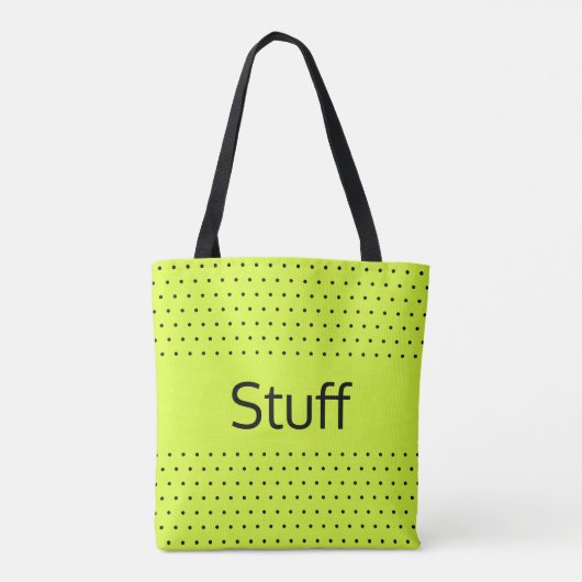 Black Polka Dot Patterned Tote Bag (Achterkant)