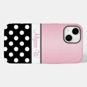 Black Polka Dot Pink Case-Mate iPhone Case (Achterkant (horizontaal))