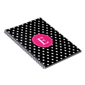 Black Polka Dot Pink Monogram Notitieboek (Rechterzijde)