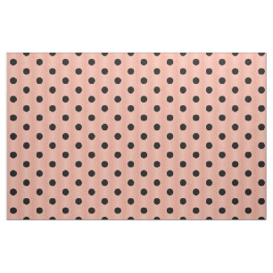 Black Polka Dot Salmon roze Stof