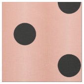 Black Polka Dot Salmon roze Stof (Close Up)