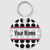 Black Polka Dot Sleutelhanger (Voorkant)