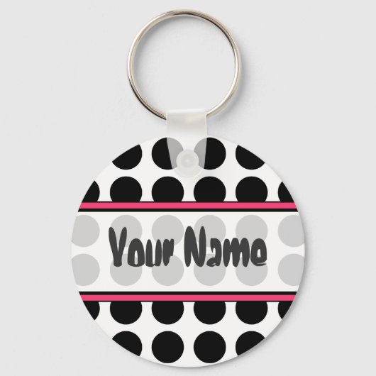 Black Polka Dot Sleutelhanger (Voorkant)