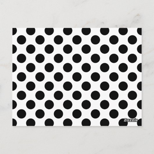 Black Polka Dot Table Number Briefkaart (Achterkant)