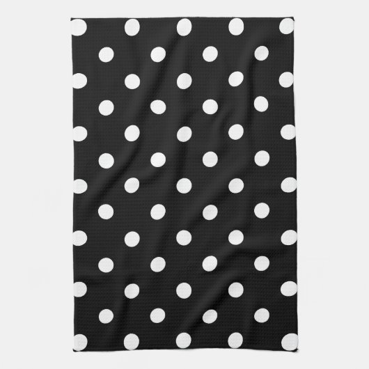 Black Polka Dot Theedoek (Verticaal)