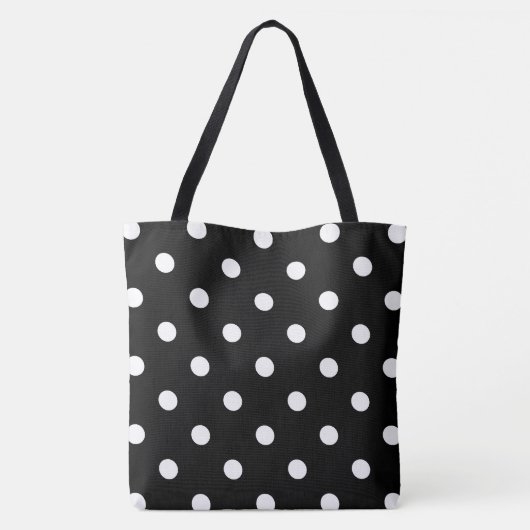 Black Polka Dot Tote Bag (Achterkant)