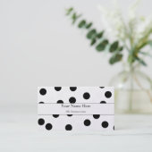 Black Polka Dot Visitekaartje (Staand voorkant)