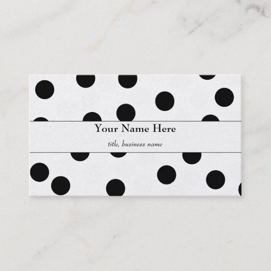 Black Polka Dot Visitekaartje (Voorkant)