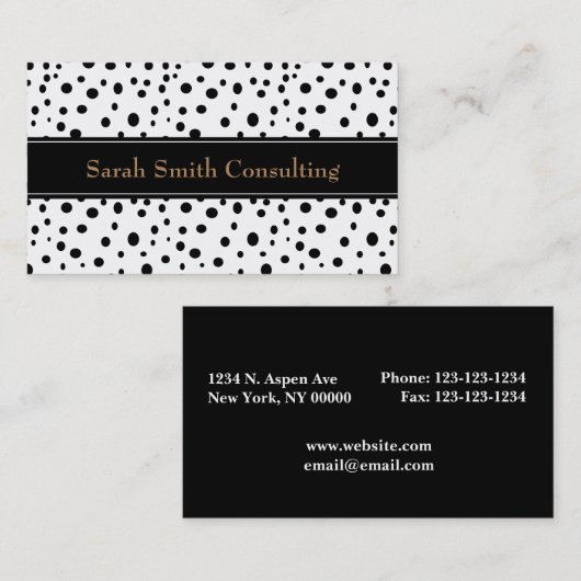 Black Polka Dot Visitekaartje (Voorkant / Achterkant)