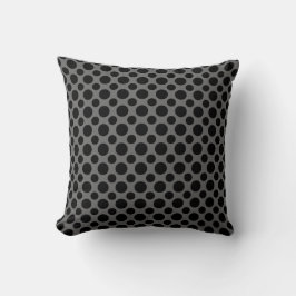 Black Polka Dots Big and Small Pillow Kussen