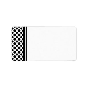 Black Polka Dots Blank Address Label Sjabloon