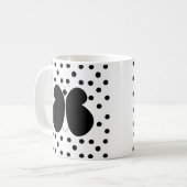 Black Polka Dots Butterfly Koffiemok (Voorkant links)