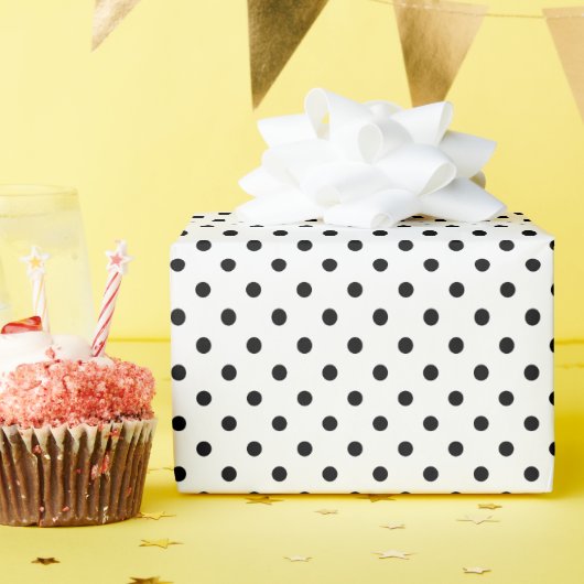 Black Polka Dots Cadeaupapier (Verjaardagsfeest)