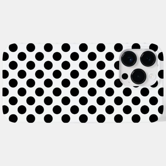 Black Polka Dots Case-Mate iPhone Case (Achterkant (horizontaal))