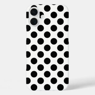 Black Polka Dots iPhone 16 Plus Hoesje