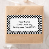 Black Polka Dots Custom Address Large Label (Insitu)