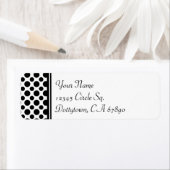 Black Polka Dots Custom Return-adreslabels Etiket (Insitu)