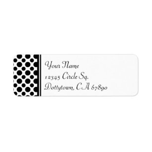 Black Polka Dots Custom Return-adreslabels Etiket