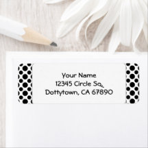 Black Polka Dots Custom Return Label