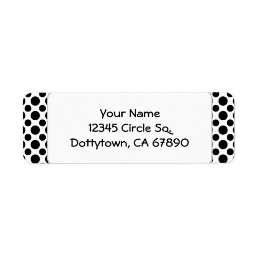 Black Polka Dots Custom Return Label (Voorkant)