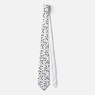 Black Polka Dots Diverse grootten op witte Stropda Stropdas