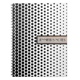 Black Polka Dots Elegant Modern White Notitieboek
