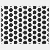 Black Polka Dots Fleece Deken (Voorkant (Horizontaal))