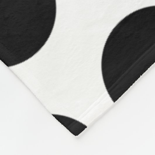 Black Polka Dots Fleece Deken (Hoek)