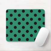 Black polka dots in green muismat (Met muis)