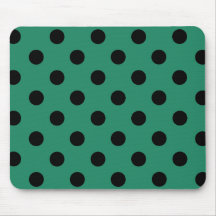 Black polka dots in green