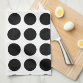 Black Polka Dots Kitchen Towel Theedoek (Quarter Fold)