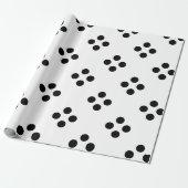 Black Polka Dots Large Geometric Pattern White Wra Cadeaupapier (Uitgerold)
