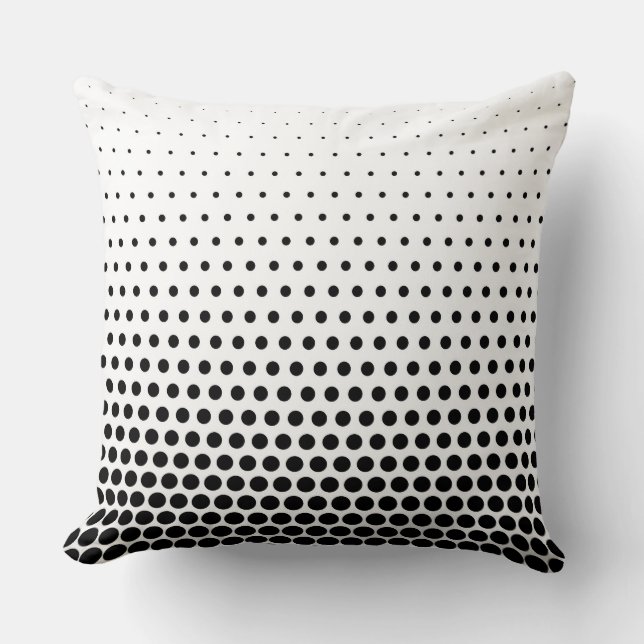 Black Polka Dots Modern White Kussen (Voorkant)